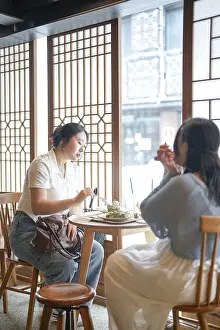 Seoul Cityscape Photography Impressions: In a chic cafe by a window table