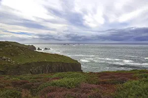 Rocky Cliffs Europe Impressions: Cliffs with heather in the foreground