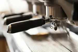 Coffee Brewing Process Impressions: Close up coffee machine