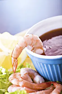 Empty Buffet Table Setup Impressions: Close up shot of a shrimp salad