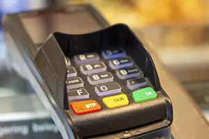 Cashless Payment Concept Impressions: Close-up of a card reader
