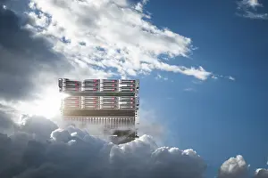 Electronic Data Storage Impressions: Cloud computing technology Concept of a modern data storage medium in the cloud