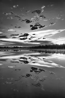 Swedish Forest Lake Impressions: Cloud reflection in a forest lake