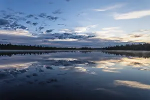 Swedish Nature Scenery Impressions: Cloud reflection in a forest lake