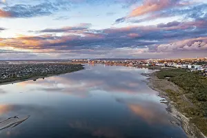 Tomsk Oblast Cityscape Impressions: Cloud reflections on the Tom river