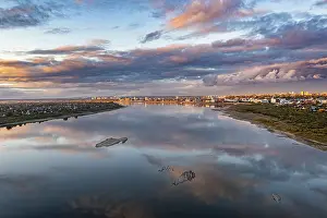 Tomsk Oblast Cityscape Impressions: Cloud reflections on the Tom river