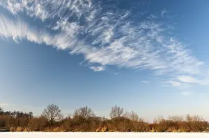 Lower Saxony Winter Scenes Impressions: Clouds above the Dummer in winter