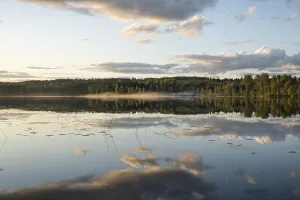 Atmospheric Evening Light Shot Impressions: Clouds reflected on the water surface
