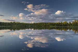 Water Surface Reflections Impressions: Clouds reflected on the water surface