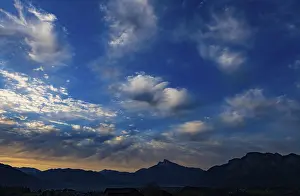 Sunrise In Austria Impressions: Cloudscape of altocumulus clouds at dawn