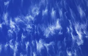 Cloudy Sky Background Impressions: Cloudy sky with feather clouds