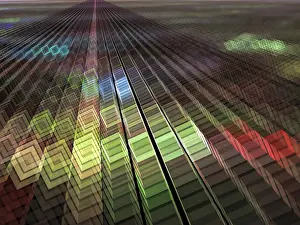 Abstract Computer Wallpaper Impressions: Colored cubes background - abstract computer-generated image