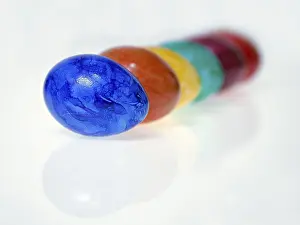 Studio Shot Of Easter Eggs Impressions: Colored easter eggs, cut out