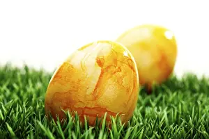 Coloured Easter Eggs Impressions: Coloured easter eggs on grass