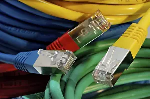 Computer Hardware Equipment Impressions: Coloured network cables for computer