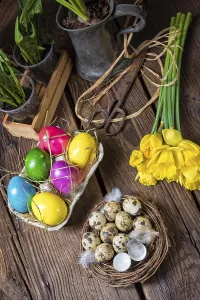 Traditional Easter Customs Impressions: Colourful easter eggs