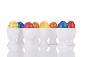 Coloured Easter Eggs Impressions: Colourful easter eggs in eggcups