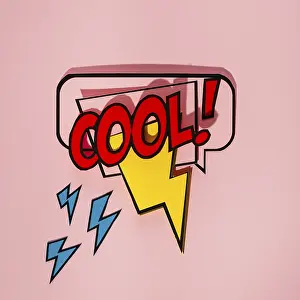 Thunderstorm Mood Image Impressions: Comic speech bubble with expression text cool thunderbolt element