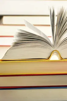Book Page Composition Impressions: Composition with books on the table