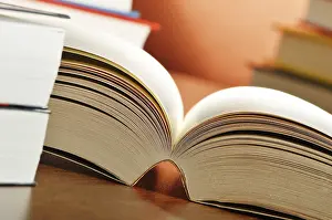 Book Arrangement On A Table Impressions: Composition with books on the table