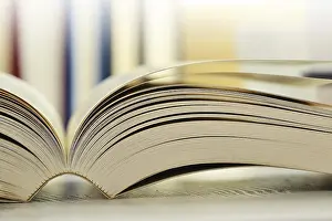 Empty Library Setting Impressions: Composition with books on the table