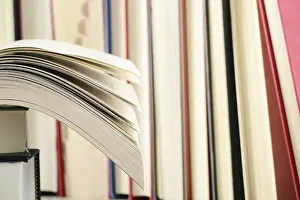 Empty Library Table Impressions: Composition with books on the table