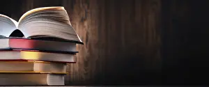 Educational Institution Background Impressions: Composition with books on the table