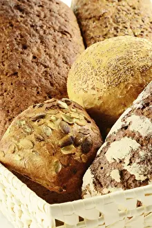 Baked Goods Photography Impressions: Composition with bread and rolls on kitchen table