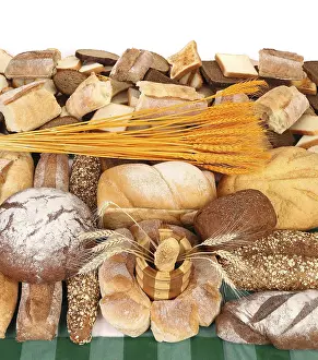 Studio Shot Of Breads Impressions: Composition of breads. Close up