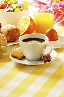 Gastronomy Table Setting Impressions: Composition with breakfast on the table