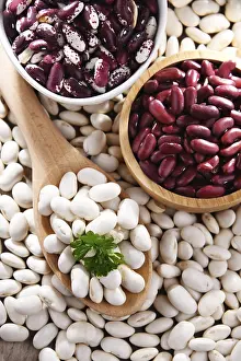 Healthy Eating Arrangement Impressions: Composition with dried beans on the table