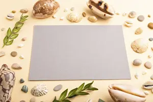 Gray Paper Sheet Mockup Impressions: Composition with gray paper sheet