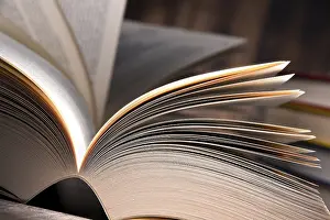 Composition With Open Book Impressions: Composition with open book on the table