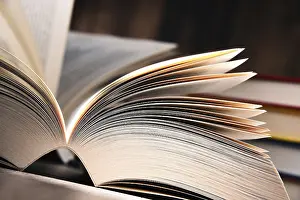 Deserted Library Impressions: Composition with open book on the table