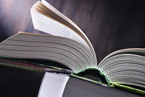 Christian Scripture Study Impressions: Composition with open book on the table