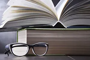 Christian Scripture Study Impressions: Composition with open book on the table