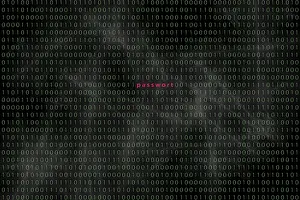 Computer Crime Prevention Impressions: Computer matrix with word security