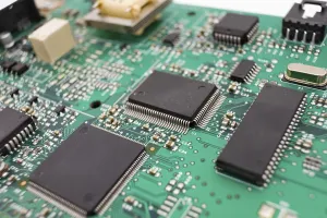 Macro Electronic Components Impressions: Computer networking card, macro