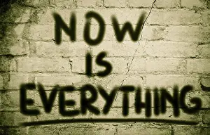 Symbolic Picture Of Progress Impressions: Now Is Everything Concept