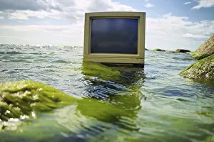 Empty Ocean Landscape Impressions: Concept of computer technology and ocean