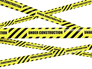 White Background Concept Image Impressions: Under construction concept background