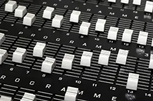 Deserted Studio Shot Impressions: Control panel in a audio recording studio