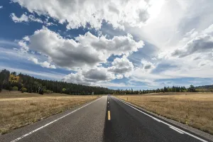 US America Outdoor Shot Impressions: Country road with dramatic clouds
