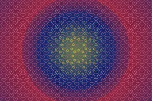 Symbolic Heart Shape Image Impressions: Creative abstract heart pattern background texture