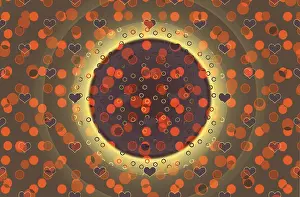 Symbolic Heart Shape Image Impressions: Creative abstract heart pattern background texture