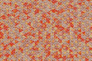 Symbolic Heart Shape Image Impressions: Creative abstract heart pattern background texture