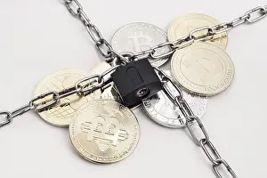 Online Data Protection Impressions: Cryptocurrency security concept