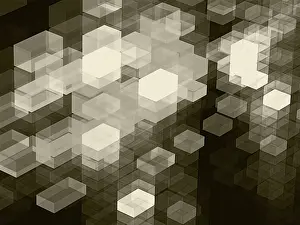 Art Numérique Impressions: Fond d'écran en forme de cubes - image générée par ordinateur abstraite.