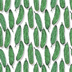 Editable Vector Template Impressions: Cucumbers repeating pattern, editable vector template