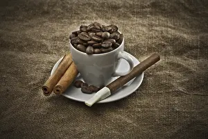 Coffee Tableware Impressions: Dark coffee composition